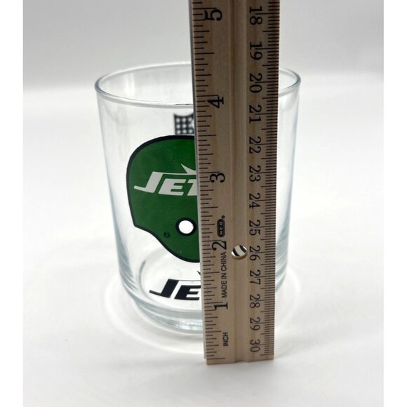 Vintage NFL New York Jets Green Helmet Logo Whiskey Glass 3.25" Tall Collectible - Picture 4 of 5